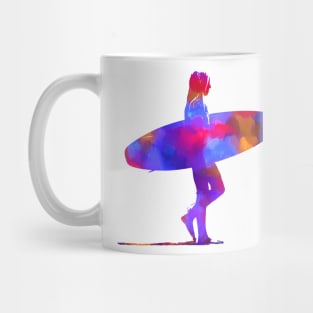 Paint Splash Surf Girl Mug